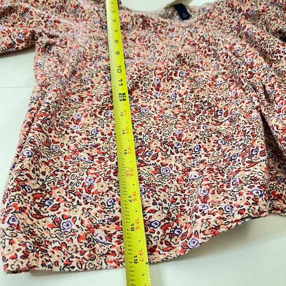 Universal Thread Ditsy Floral Peasant Red Pink Top Cotton Size XS - Picture 8 of 9